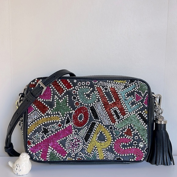 Michael Kors Handbags - Micheal Kors Ginny Medium Party Bead Leather Crossbody Bag